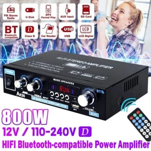 Home Power Amplifiers 2 Channel USB Remote Control HIFI Digital Amplifier Stereo - Picture 1 of 28
