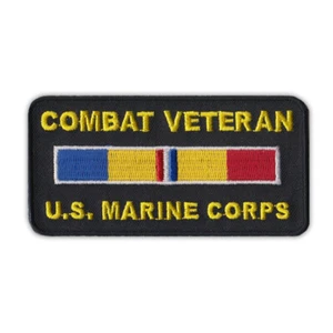 Parche, bordado, veterano de combate del Cuerpo de Marines de los Estados Unidos, 4" x 2" - Imagen 1 de 3