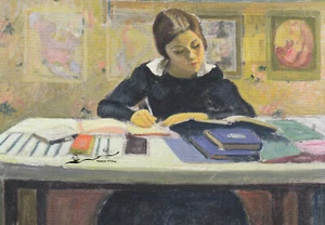 Postal: Jean Puy - Estudiar o La colegiala - Imagen 1 de 1
