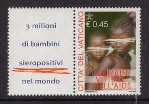 Vatikanstadt 2004 Scott NH 1266 Kinder AIDS-Opfer Tab links - kostenloser Versand USA - Bild 1 von 1