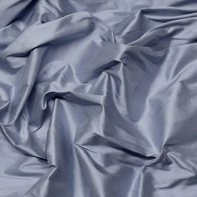 French Blue 100% Handwoven/slubby Dupioni Silk Fabric 44" W, By The Yard (S-171) - Image 1 of 4