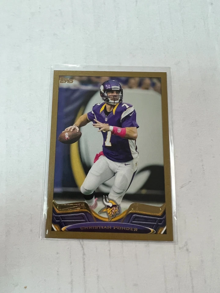 Christian Ponder 2013 Topps Football Gold Card #328 Serial #1216/2013 - Image 1 of 1