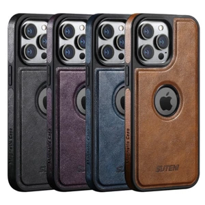 Custodia magnetica Mag Safe per iPhone 15 Pro Max 14 13 in pelle PU antiurto - Foto 1 di 30
