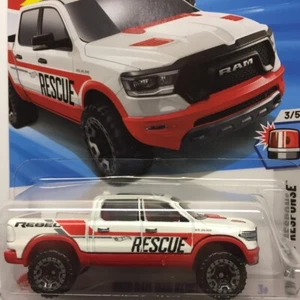 NEW Hot Wheels 2020 Ram 1500 Rebel White Rescue Mopar 2025 No 39 HYW91 Long Card - Picture 1 of 8