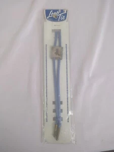 Vintage Bolo Tie Cowboy Boot "Loop Tie" Original Packaging Baby Blue Cord - Picture 1 of 4