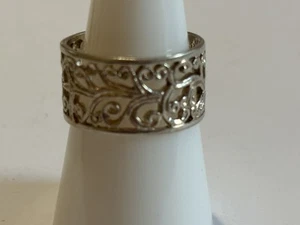 Vintage Sterling Silver - SETA Spiral Scroll Filigree Band Ring Size 8.5 - Picture 1 of 7