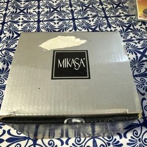 Mikasa Diamond Fire Oval Covered Candy Dish Bowl With Lid in original boxes  - Foto 1 di 8