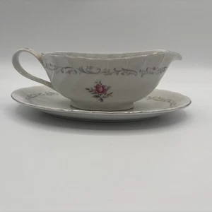 Royal Swirl Gravy Boat & Underplate by Fine China, Japan Vintage 1960s - Picture 1 of 10