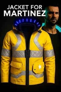 Cyberpunk David Martinez V's Yellow Edgerunners Emergency Cosplay Lederjacke - Bild 1 von 6