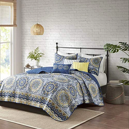 Madison Park Mp13 784 Tangiers 6piece Quilted Coverlet Set King Blue ...