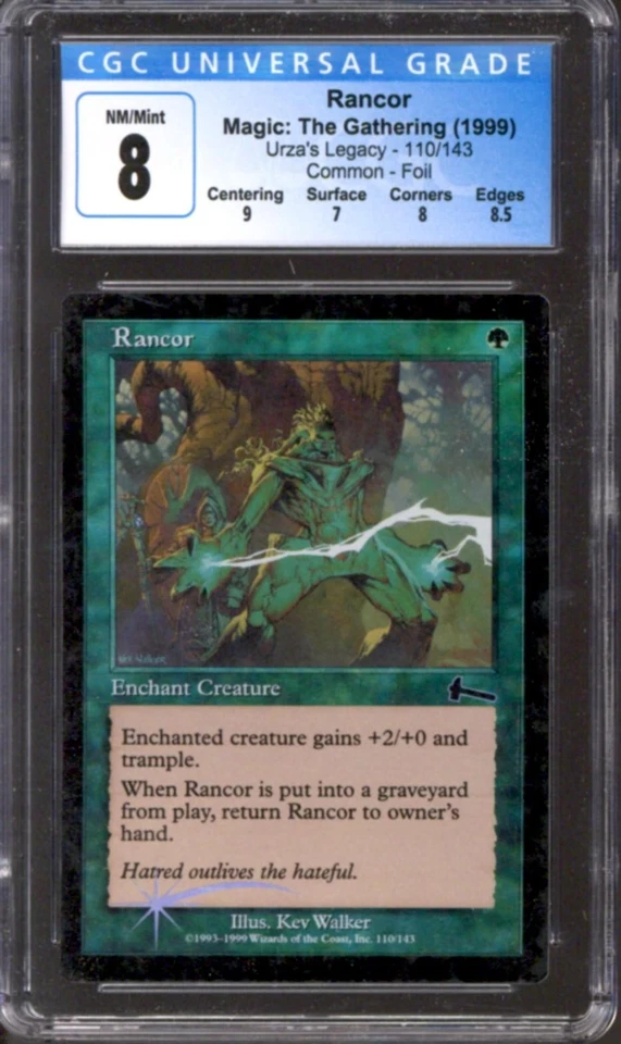 Magic MTG Urza's Legacy FOIL Rancor 110/143 CGC 8 NEAR MINT NM - Image 1 of 1