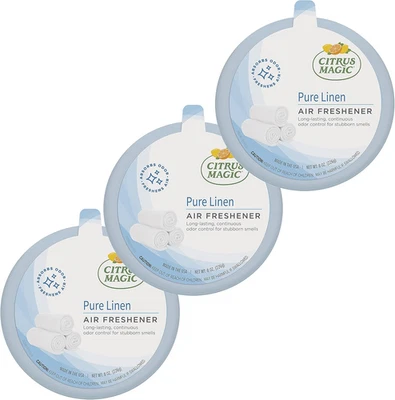 Ambientador sólido absorbente de olores, lino puro, 8 onzas, paquete de 3 Foto 1 de 4