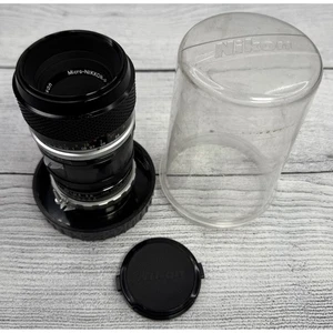 Nikon Micro Nikkor P Auto 55mm f3.5 Lens with Case and Caps Vintage MF - Picture 1 of 7