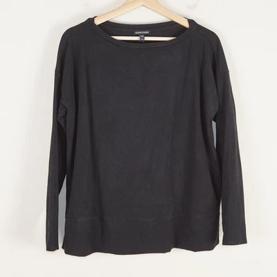 Eileen Fisher Tencel Jersey Long Sleeve Black Tunic Top Womens Sz Petite M - Image 1 of 4