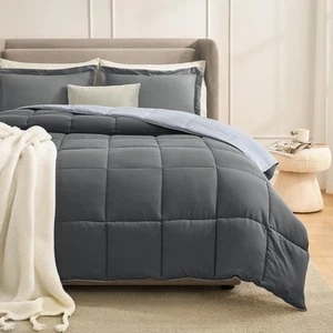 Queen Comforter Set Grey, Comforters Queen Size Set, Soft Lightweight Down Al... - Picture 1 of 6