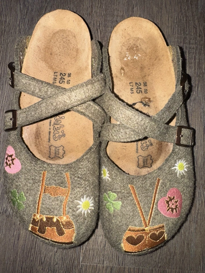 Birkenstock Birkis Dorian 38 7 Lana Oktoberfest Manguera de Cuero Zueco de Mula Zapatos RAROS Foto 1 de 4