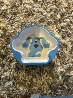Nickelodeon Nick Jr Blues Clues Melamina Cuenco Plato Azul Perro Cachorro 2000 De Colección Foto 1 de 3