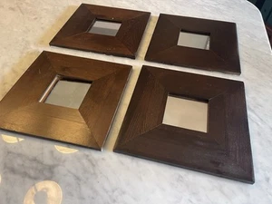 IKEA MALMA Black / Brown 10”x10” Mirror Frame Set of 4 #19963 Fair Condition - Picture 1 of 6