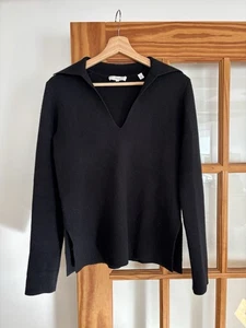 Vince Wool Cashmere Polo V Neck Sweater  Size Small - Picture 1 of 6