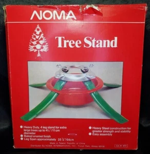 1950’s Christmas Tree Stand Base Red Green Metal NOMA INTERNATIONAL Original Box - Picture 1 of 2