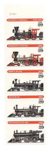 USA BOOKLET SC# 2847a LOCOMOTIVE $0.29c UNFOLDED PANE OF 5 MNH - PL# S11111 - Picture 1 of 1
