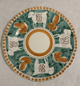 Ceramica Artistica Italy Yellow Dog 10.25” Dinner Plate Hand Painted EUC - Picture 1 of 4