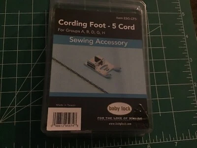 Baby Lock Cording Foot-5 Cord ESG-CF5 -NEW- Groups A,B,D,G,H - Image 1 of 4