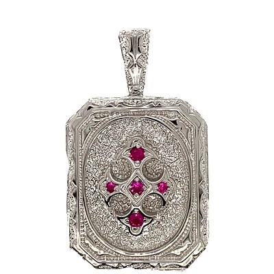 Dije colgante de plata esterlina 925 para hombre con cruz de rubí harinoso alto pulido 29 gramos Foto 1 de 3