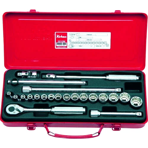 KoKen 3210M 3/8" (9.5mm) Sq. Socket Set 22pc w/ Case Japan - Image 1 of 1