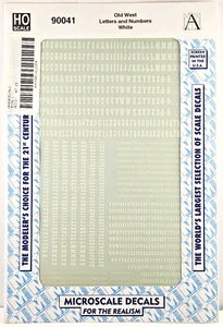 Microscale HO Decals #90041 Old West Letters and Numbers White + Bonus - Picture 1 of 7