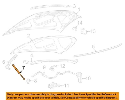 Componentes del capó de excursión Ford OEM 99-07 - cilindro de elevación F81Z16C826AD Foto 1 de 2