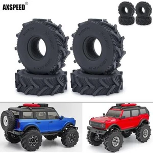 FLYXM Rubber Mud 1.0" Wheel Tires for 1:24 RC Axial SCX24 1:18 TRX4-M - Picture 1 of 19