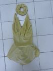 Girls SHARENE Yellow Sparkle  Ice Figure Skating Competition Dress Size L
