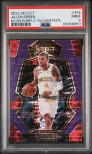 2022 Select #152 Jalen Green Neon Purple Purlsar FOTL 5/5 PSA 9 Pop2 None Higher - Picture 1 of 4