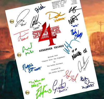 Stranger Things Season4  Finale Script Signed, The Piggyback, Autograph Reprints - Image 1 of 4