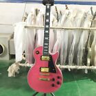 Pink Custom Lite LP Electric Guitar Solid Mahogany Body Gold Hardware HH Pickups