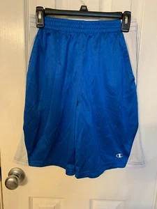 Boys Champion Elastic Waist Blue White Shorts Lined Size XL Pre-Owned - Picture 1 of 3
