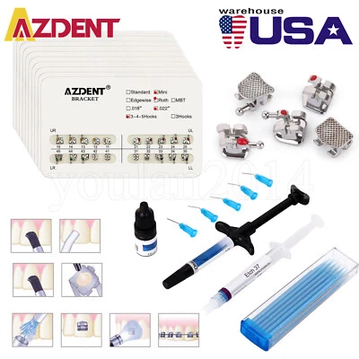 200Pc Dental Orthodontic Brackets Braces Mini Roth.022/Light Cure Adhesive Kit - Image 1 of 4