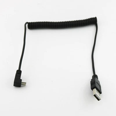 1pc USB 2.0 A Male to Micro USB 5Pin Male Spiral Coiled Connector Cable Cord 5FT - Image 1 of 4