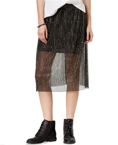 SHIFT Juniors' Size XS Sheer Metallic Pleated Skirt in Black/Silver $49.00 - Picture 1 of 5