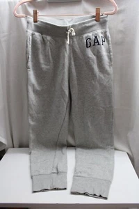 GAP Kids Boys Drawstring Joggers Fleece Grey/Blue Logo Comfort Sweatpants XL - Picture 1 of 3