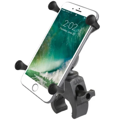 RAM Tough-Claw Handlebar Rail Mount w/ X-Grip Holder, Fits Large Cell Phones GPS - Image 1 of 4