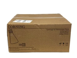 (25/Cs) CORNING 1000mL PC Graduated Erlenmeyer Flask w/ Vent Cap Sterile 431147 - Picture 1 of 4