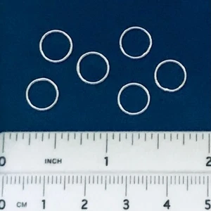 8mm SOLDERED-CLOSED JUMP RINGS for 1:9 or 1:6 Model Horse Tack (Set-of-6) SILVER - Picture 1 of 1