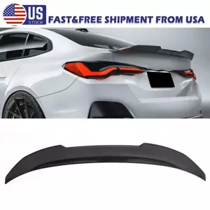 FOR 21-UP BMW G26 430i GRAN COUPE i4 M4 STYLE HIGHKICK TRUNK SPOILER CARBON LOOK - Picture 1 of 9