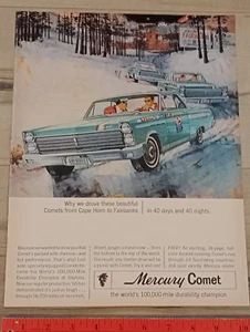 1965 Mercury Comet Cape Horne Fairbanks 40 Days 100000 Mile Vintage Print Ad - Picture 1 of 1