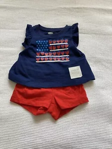 Old Navy Baby Girl Knit Short Set Size 0-3 M - Picture 1 of 3