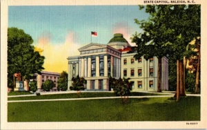Unposted Linen Post Card State Capitol Raleigh North Carolina - Picture 1 of 2