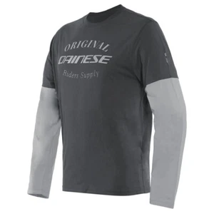 DAINESE PADDOCK T-SHIRT LS CHARCOAL-GRAY/GLACIER-GRAY S - Picture 1 of 2