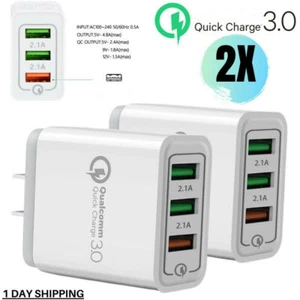 3-Port USB AC Charger Block Wall Adapter Travel Cube Brick For iPhone 8/7/6 Lot - Picture 1 of 19
